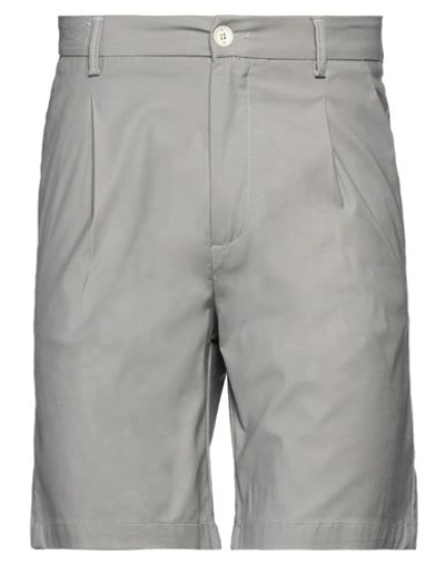 Shop Yan Simmon Man Shorts & Bermuda Shorts Grey Size 38 Cotton, Elastane