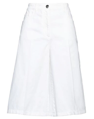 Shop Boutique Moschino Woman Denim Shorts White Size 12 Cotton