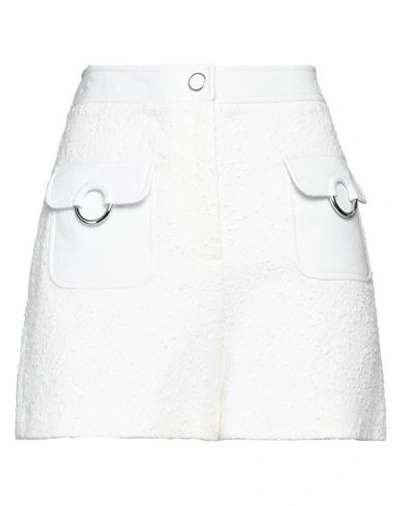 Shop Boutique Moschino Woman Shorts & Bermuda Shorts White Size 6 Cotton, Polyamide, Polyester, Polyureth