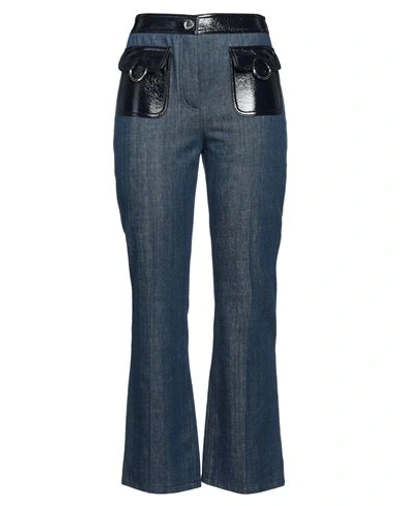 Shop Boutique Moschino Woman Jeans Blue Size 12 Cotton, Polyester, Polyurethane Resin