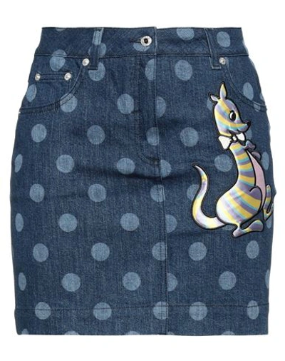 Shop Moschino Woman Denim Skirt Blue Size 10 Cotton, Elastane