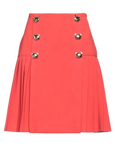 Shop Moschino Woman Mini Skirt Red Size 6 Polyester, Polyurethane