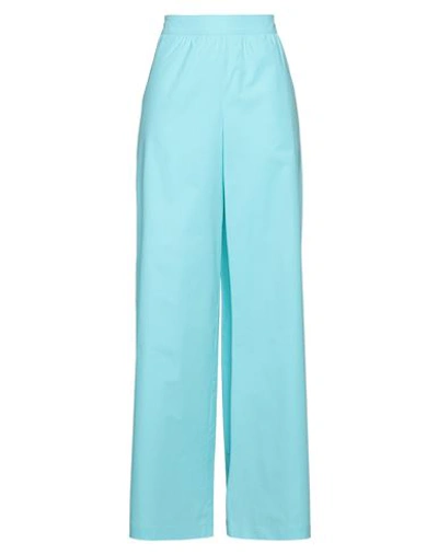 Shop Boutique Moschino Woman Pants Turquoise Size 10 Cotton, Elastane In Blue