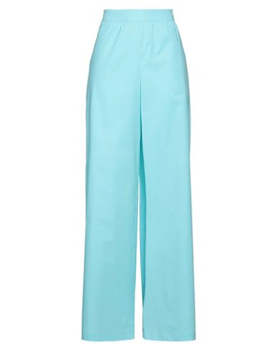 Boutique Moschino Woman Pants Turquoise Size 12 Cotton, Elastane In Blue