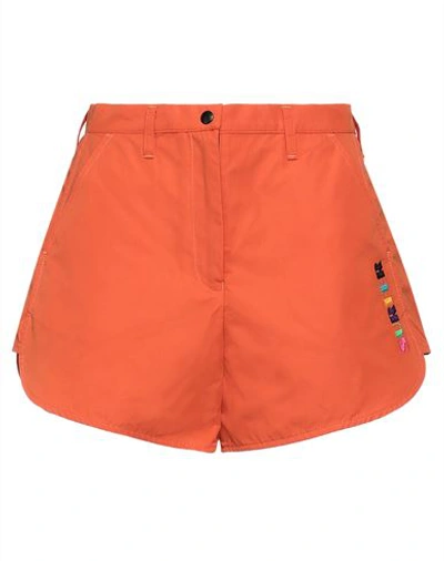 Shop Emporio Armani Woman Shorts & Bermuda Shorts Orange Size 8 Cotton