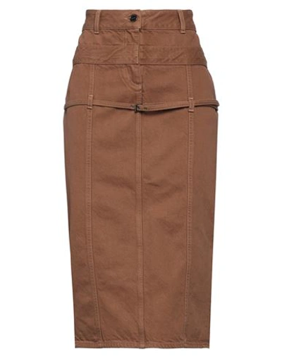 Shop Jacquemus Woman Denim Skirt Brown Size 28 Re-used Cotton