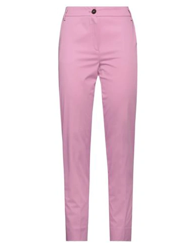 Shop Emme By Marella Woman Pants Pink Size 12 Cotton, Elastane