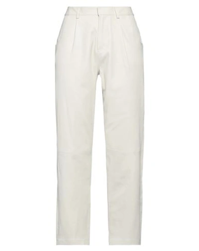 Shop Inès & Maréchal Woman Pants Cream Size 6 Lambskin In White