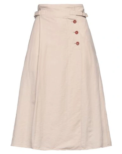 Shop Acne Studios Woman Midi Skirt Blush Size 6 Wool, Hemp In Pink