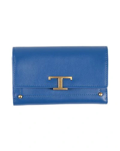 Shop Tod's Woman Wallet Midnight Blue Size - Leather