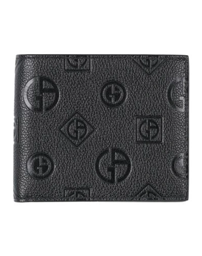 Shop Giorgio Armani Man Wallet Black Size - Cow Leather