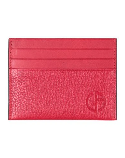 Shop Giorgio Armani Man Document Holder Red Size - Calfskin, Cow Leather