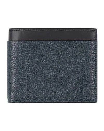 Shop Giorgio Armani Man Wallet Midnight Blue Size - Calfskin, Cow Leather