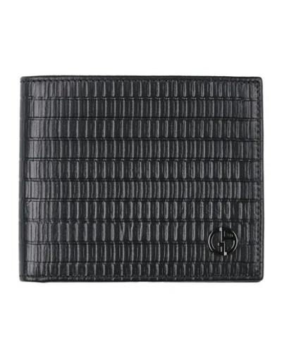 Shop Giorgio Armani Man Wallet Black Size - Calfskin