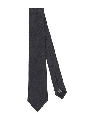 Shop Emporio Armani Man Ties & Bow Ties Black Size - Silk