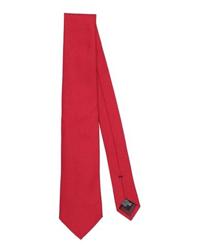 Shop Emporio Armani Man Ties & Bow Ties Red Size - Silk
