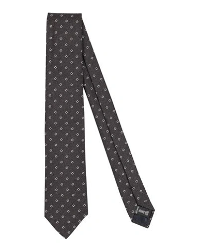 Shop Emporio Armani Man Ties & Bow Ties Black Size - Silk, Cotton