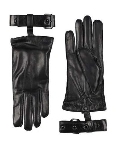 Shop Ann Demeulemeester Woman Gloves Black Size 7.5 Leather