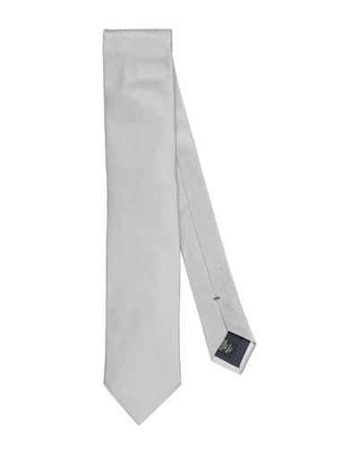 Shop Zegna Man Ties & Bow Ties Grey Size - Silk