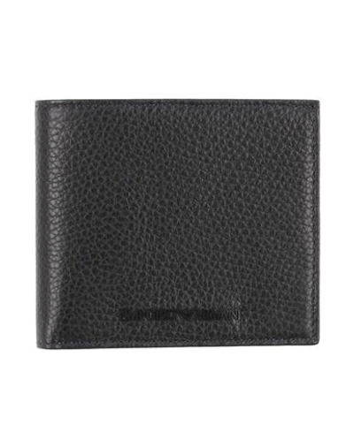 Shop Emporio Armani Man Wallet Midnight Blue Size - Cow Leather