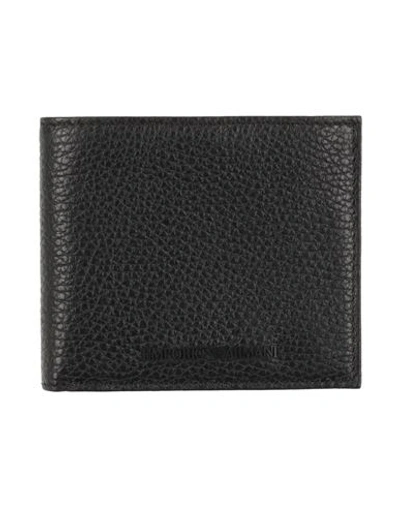 Shop Emporio Armani Man Wallet Black Size - Cow Leather