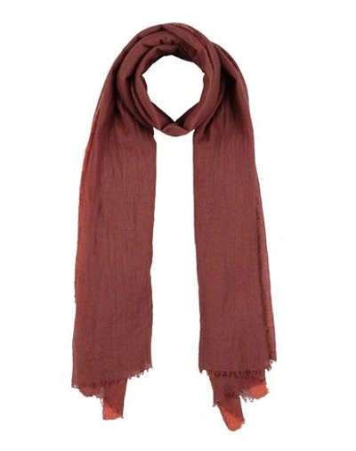 Shop Mirror In The Sky Woman Scarf Rust Size - Cashmere In Red
