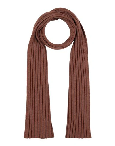 Shop Gran Sasso Man Scarf Brown Size - Virgin Wool, Viscose, Cashmere