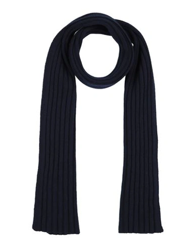 Shop Gran Sasso Man Scarf Navy Blue Size - Virgin Wool, Viscose, Cashmere