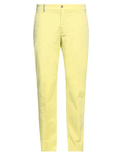 Shop Harmont & Blaine Man Pants Light Yellow Size 40 Cotton, Elastane