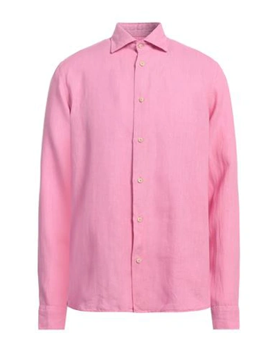Shop Drumohr Man Shirt Pink Size L Linen
