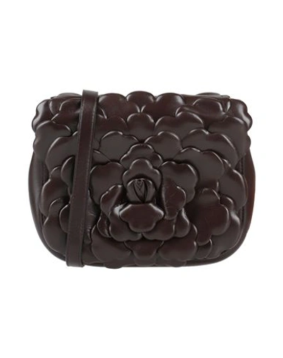 Shop Valentino Garavani Woman Cross-body Bag Dark Brown Size - Soft Leather