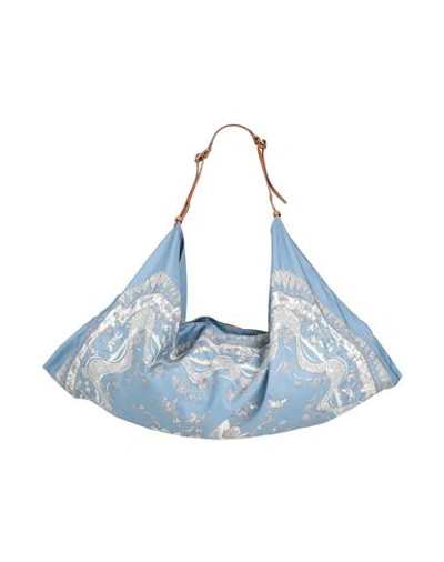 Shop Emilio Pucci Pucci Woman Cross-body Bag Light Blue Size - Polyester, Calfskin