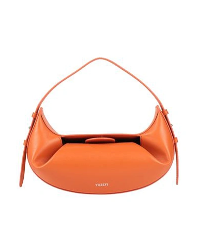 Shop Yuzefi Woman Handbag Orange Size - Leather