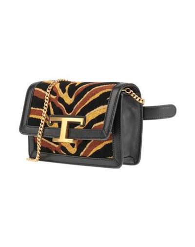 Shop Tod's Woman Belt Bag Black Size - Leather, Textile Fibers