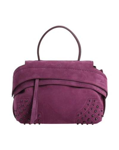 Shop Tod's Woman Handbag Purple Size - Leather
