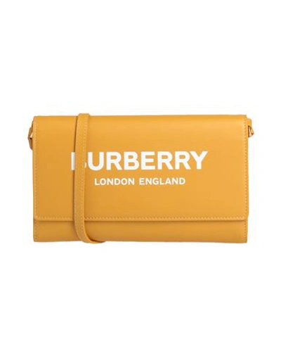 Shop Burberry Woman Cross-body Bag Ocher Size - Leather In Yellow