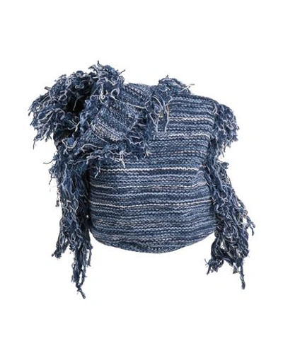 Shop Chloé Woman Cross-body Bag Blue Size - Cashmere, Wool, Virgin Wool, Lambskin