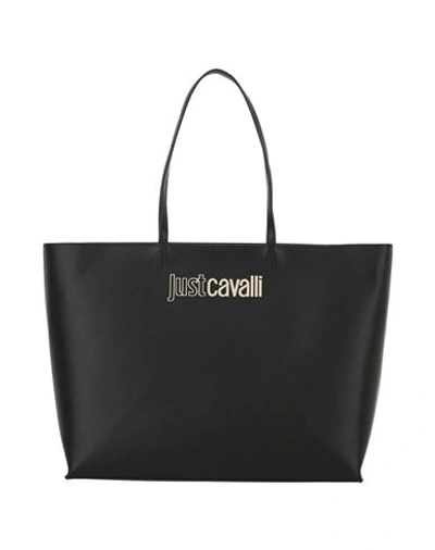 Shop Just Cavalli Logo Tote Woman Shoulder Bag Black Size - Polyester