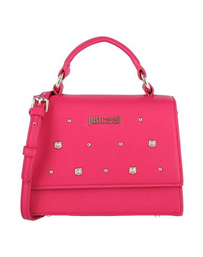 Shop Just Cavalli Studded Shoulder Bag Woman Handbag Pink Size - Polyester