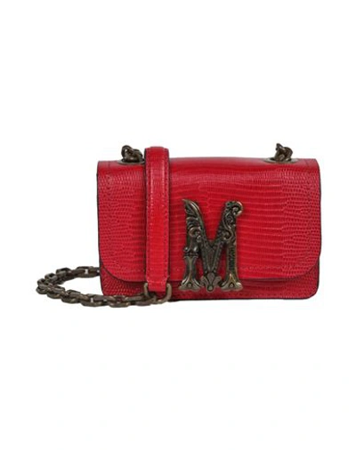 Shop Moschino Logo Plaque Shoulder Bag Woman Cross-body Bag Red Size - Leather