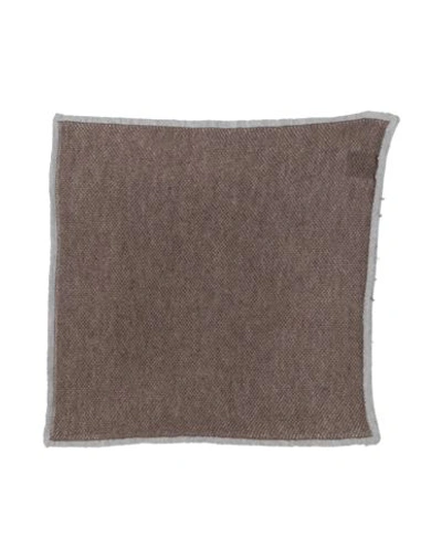 Canali Man Scarf Khaki Size - Silk, Cashmere In Beige