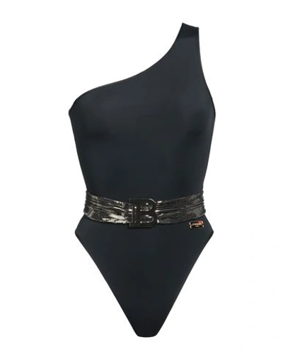 Shop Balmain Woman One-piece Swimsuit Black Size 12 Polyester, Elastane