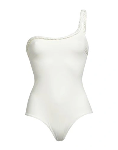 Shop Khaven Woman One-piece Swimsuit Ivory Size S Polyamide, Elastane In White