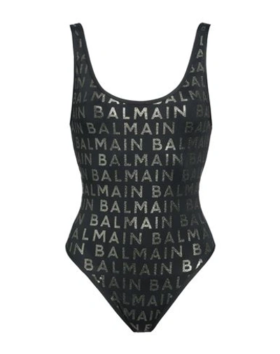 Shop Balmain Woman One-piece Swimsuit Black Size 10 Polyamide, Elastane