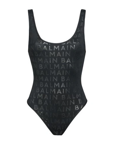 Shop Balmain Woman One-piece Swimsuit Black Size 6 Polyamide, Elastane