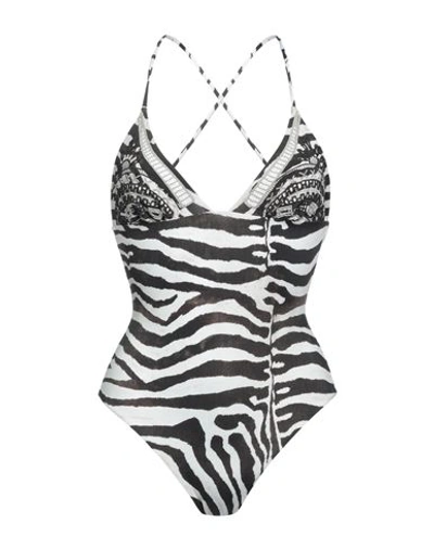 Shop Ermanno Scervino Beachwear Woman One-piece Swimsuit Dark Brown Size S Polyamide, Elastane, Polyester