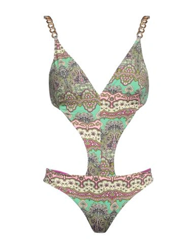 Shop Miss Bikini Luxe Woman One-piece Swimsuit Light Green Size M Polyamide, Elastane