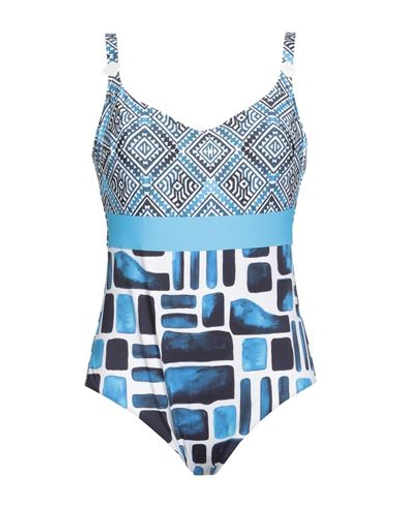 Shop Impronte Parah Woman One-piece Swimsuit Azure Size 14 Polyamide, Elastane In Blue