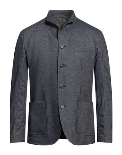 Shop Weber+weber Sartoria Man Blazer Slate Blue Size 42 Linen, Tencel, Elastane