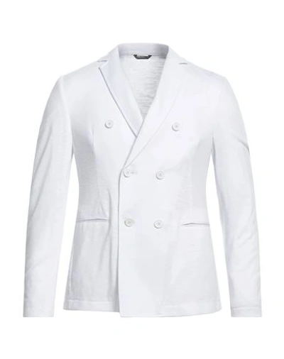 Shop Daniele Alessandrini Man Blazer White Size 40 Polyester, Viscose, Elastane
